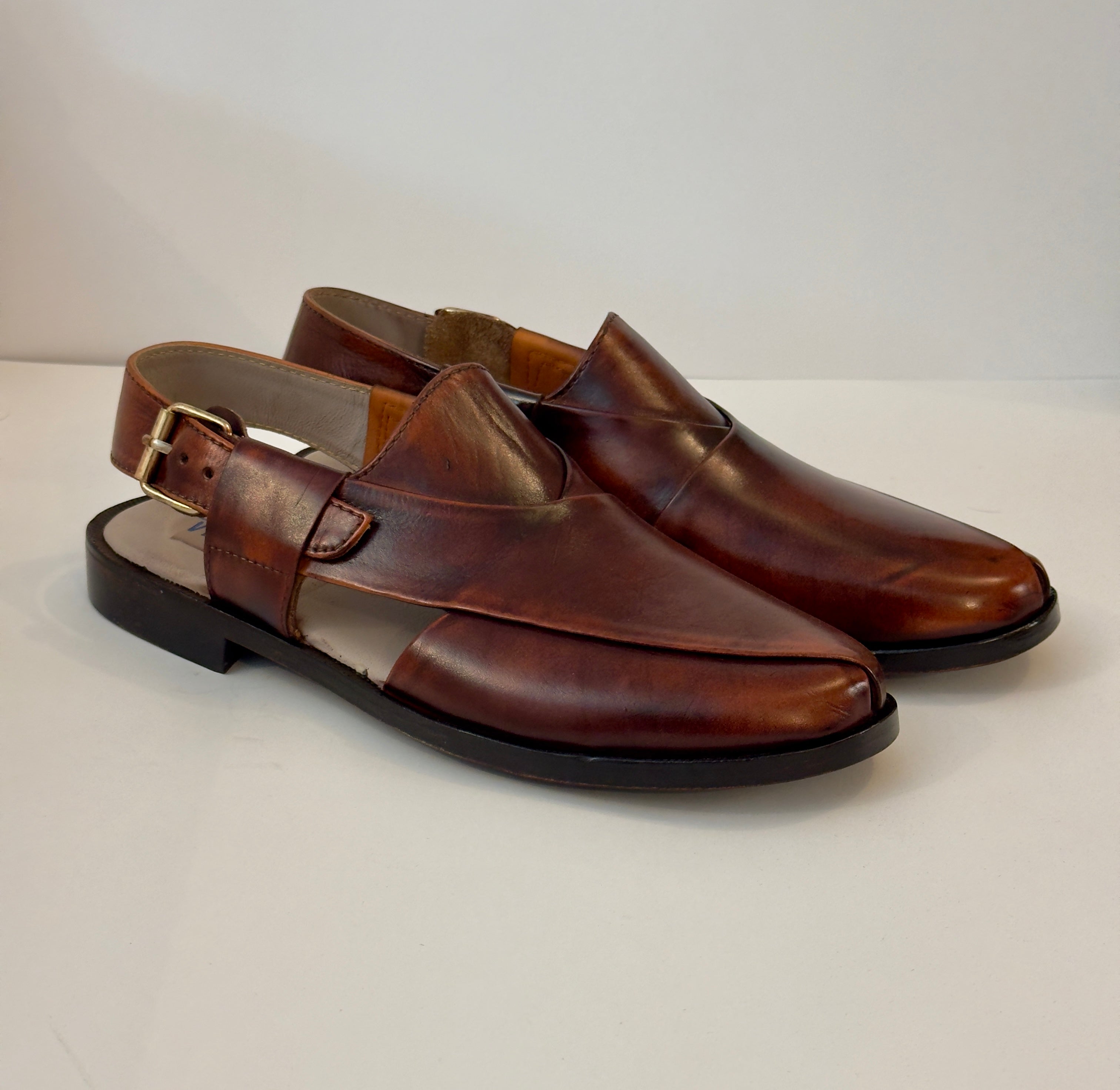 Sandal-brown calf leather