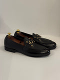 Bit Loafer-milled grain black with gold