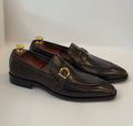 Espresso Buckle Loafers — Handcrafted in Patina Leather