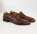 Brown Penny Loafers — Knitted Upper | Rust Patina